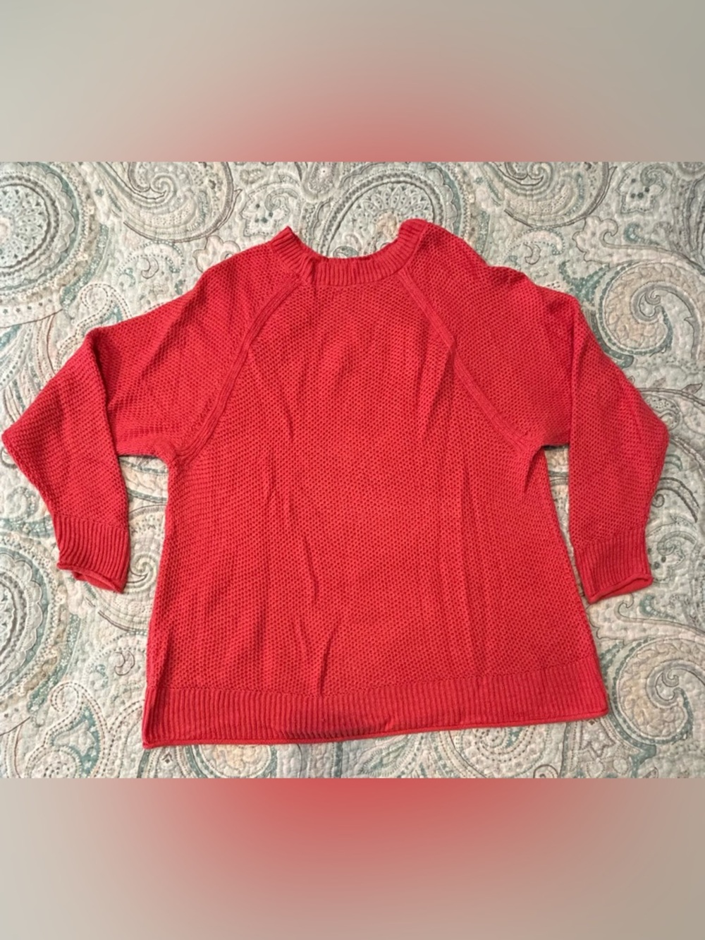 Sonoma Women's XXL Coral Pink Cotton Blend Sweater
